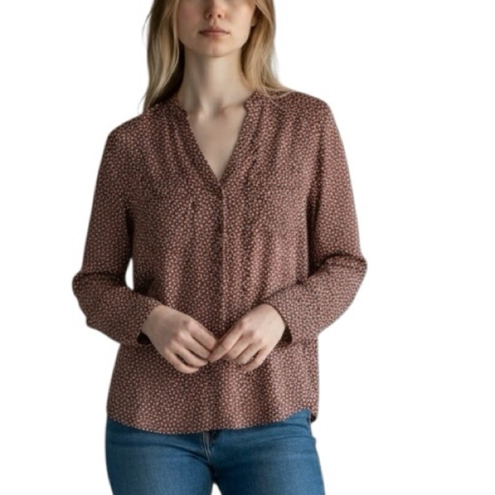 LK Bennett printed long sleeve button down shirt size 8 excellent condition